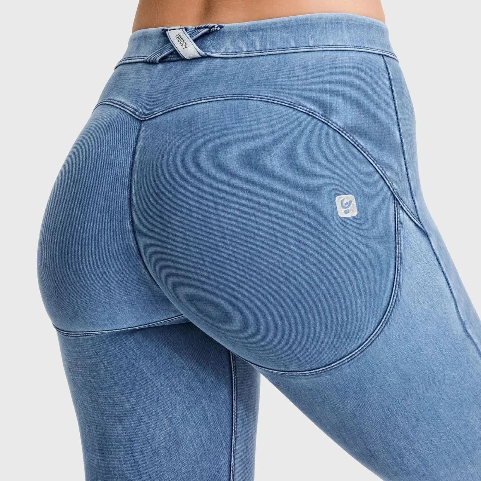 WRUP Core Denim - Mid Rise - Ankle Length - Light Blue + Blue Stitching - Image 9