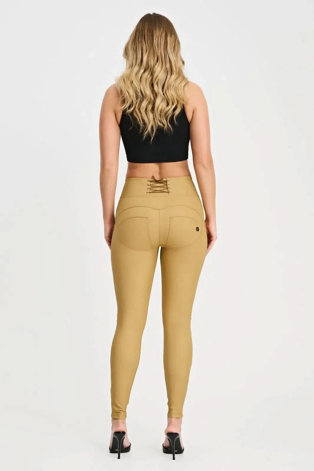 WRUP Corset Faux Leather - High Waisted - Full Length - Latte - Image 3