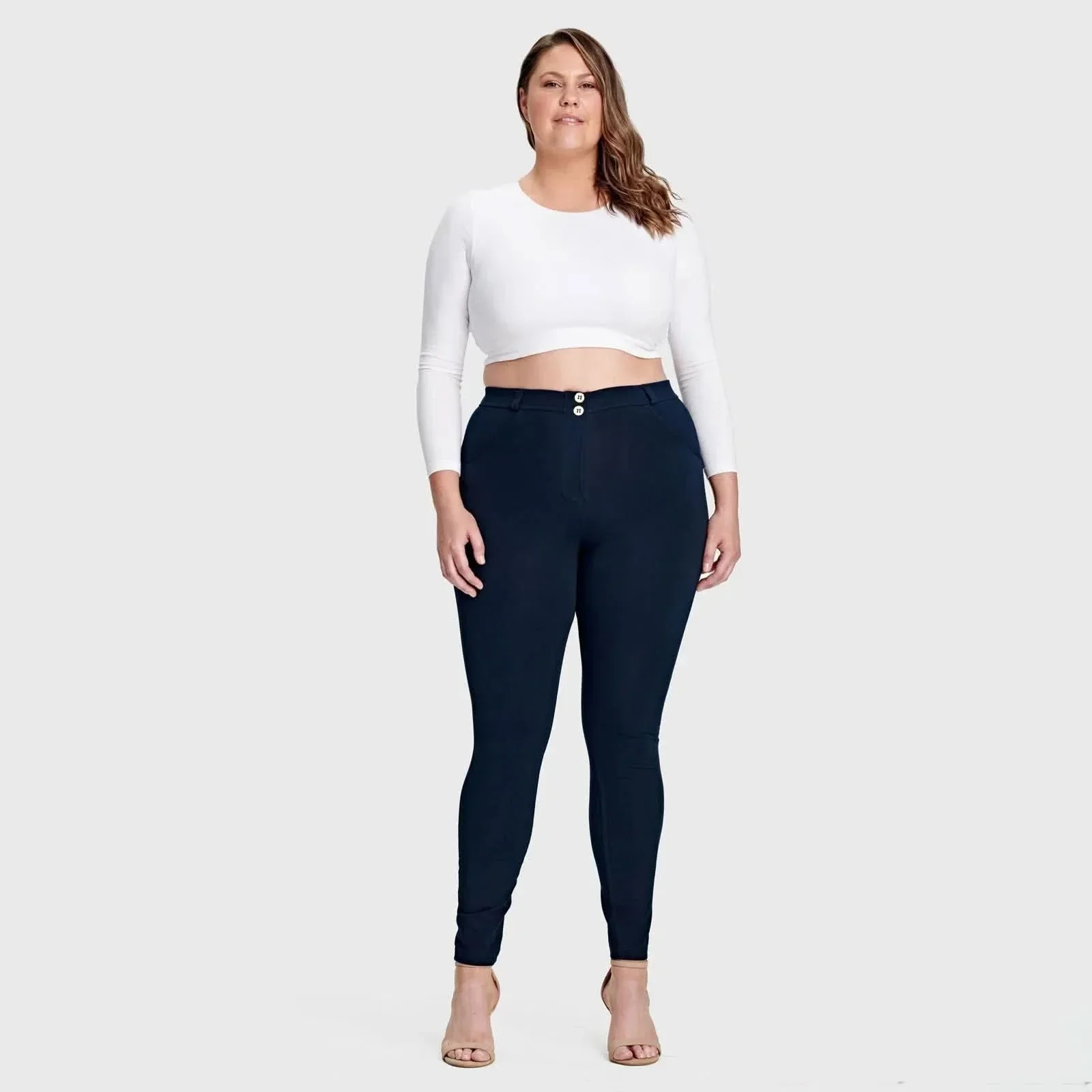 WRUP Curvy Fashion - High Waisted - Full Length - Navy Blue - Image 4