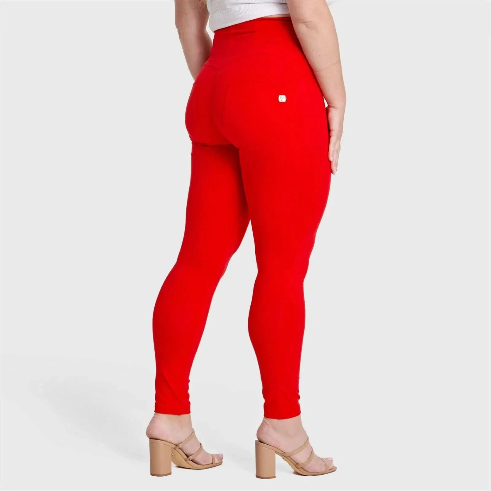 WRUP Curvy Fashion - Zip High Waisted - Full Length - Red - Image 2