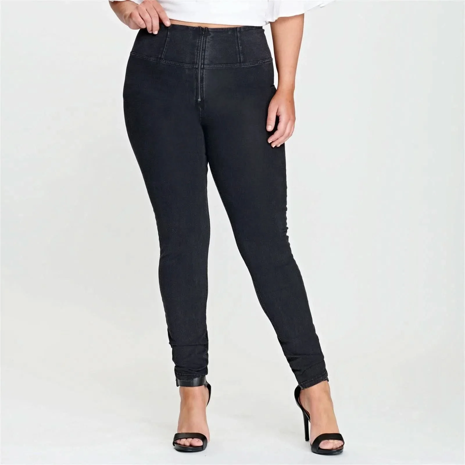 WRUP Denim - High Waisted - Full Length - Black + Black Stitching - Image 10