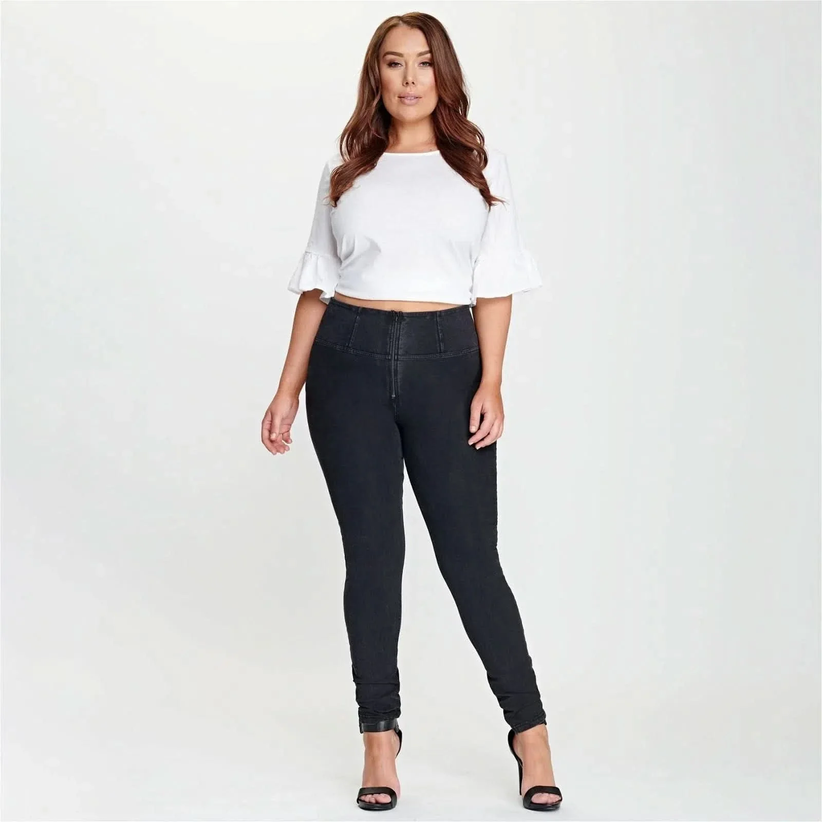 WRUP Denim - High Waisted - Full Length - Black + Black Stitching - Image 7