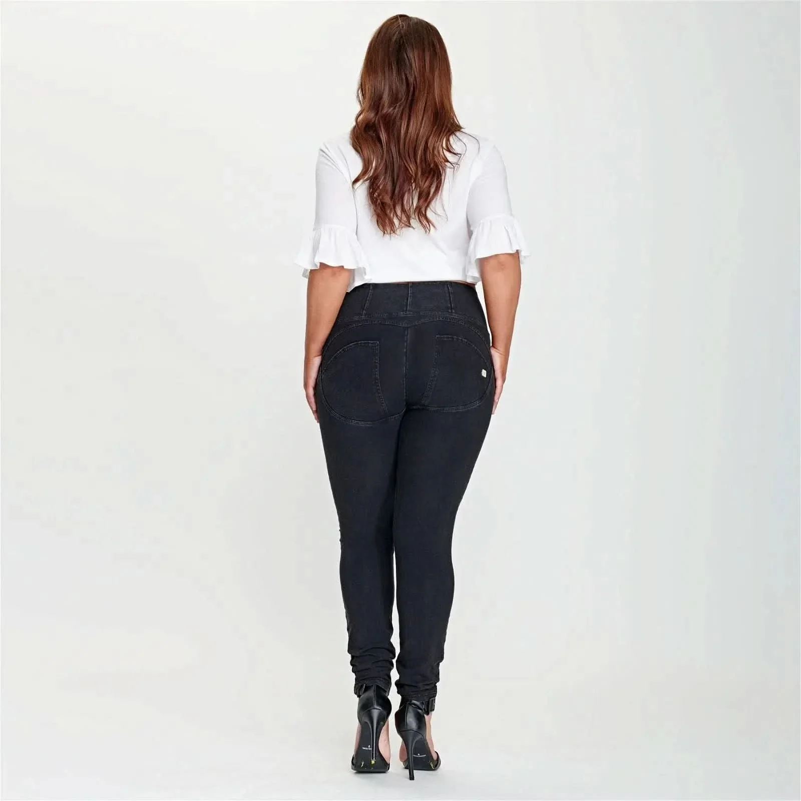 WRUP Denim - High Waisted - Full Length - Black + Black Stitching - Image 8