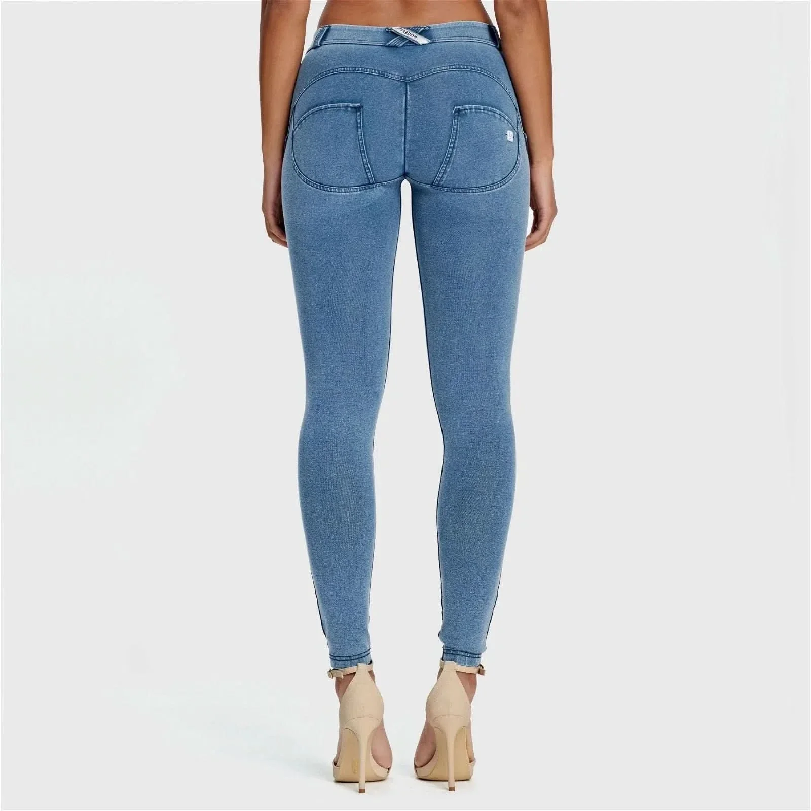 WRUP Denim - Mid Rise - Ankle Length - Light Blue + Blue Stitching - Image 5