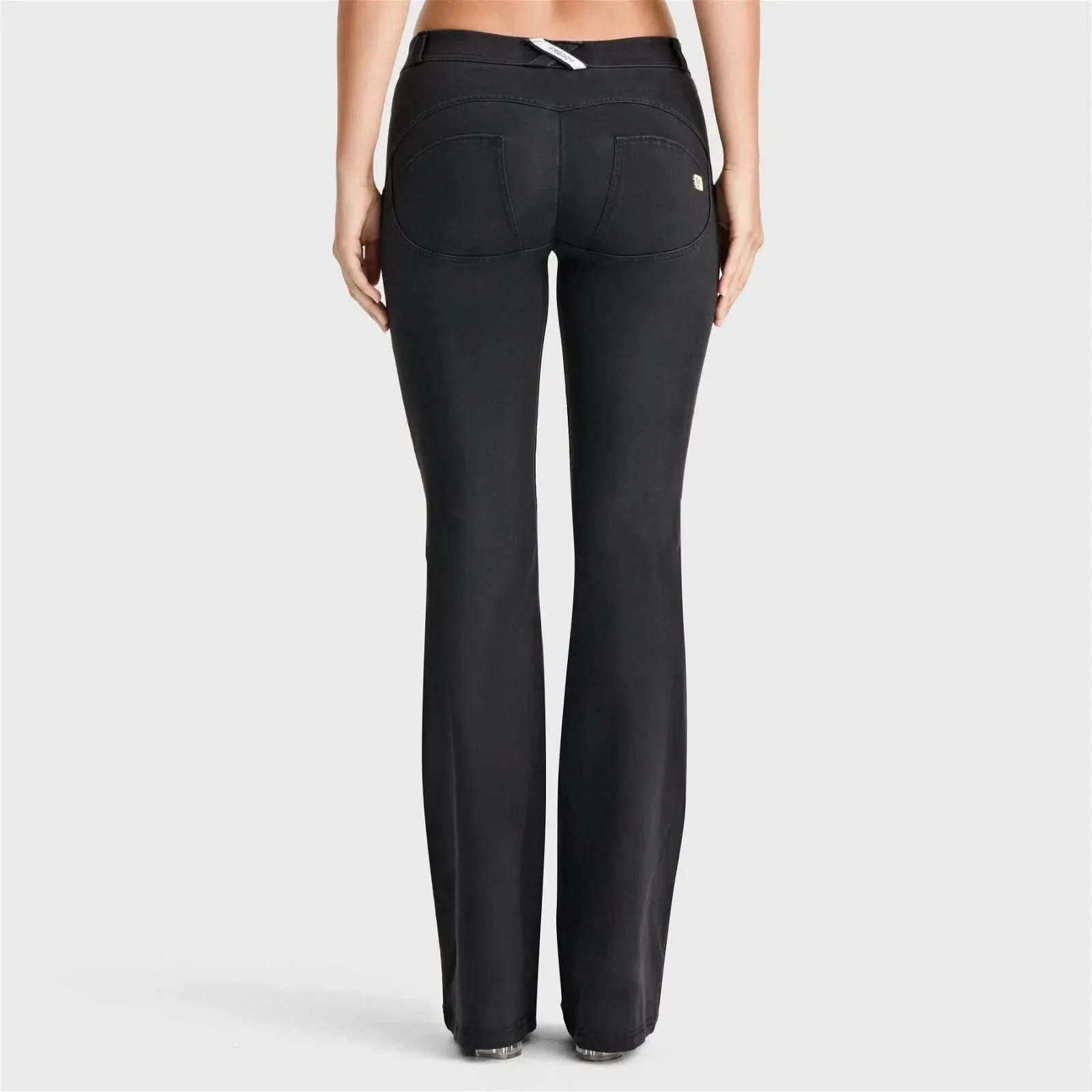 WRUP Denim - Mid Rise - Bell Bottom Flare - Black + Black Stitching - Image 3