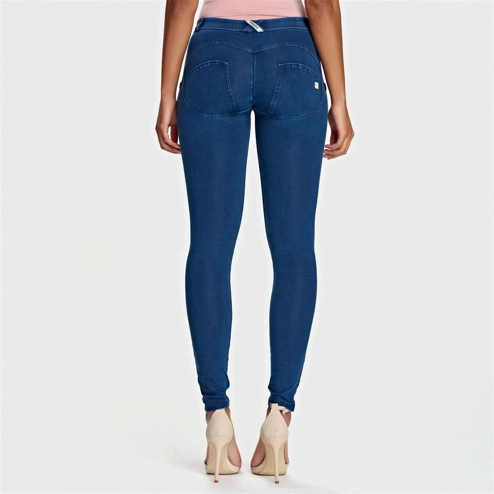 WRUP Denim - Mid Rise - Full Length - Dark Blue + Blue Stitching - Image 7