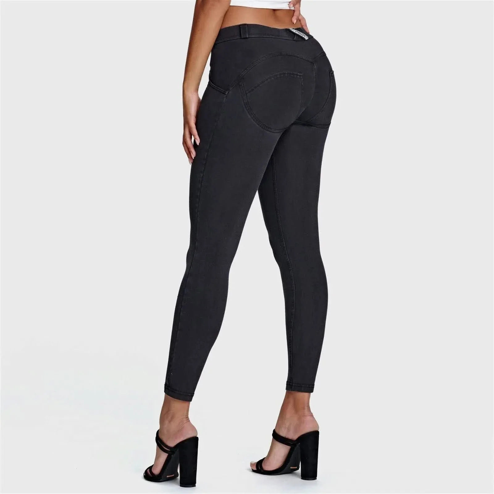 WRUP Denim - Mid Rise - Ankle Length - Black + Black Stitching - Image 3