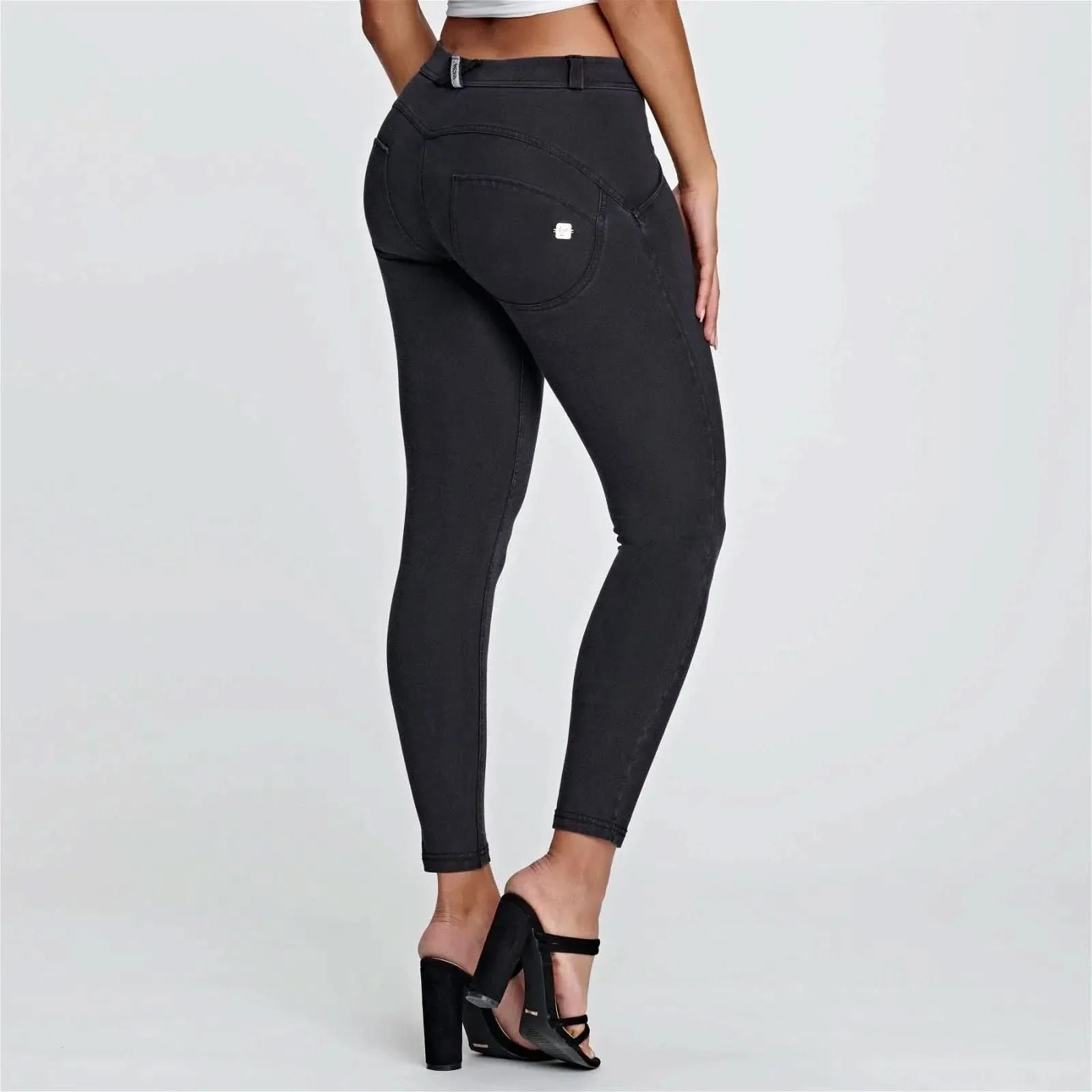 WRUP Denim - Mid Rise - Ankle Length - Black + Black Stitching - Image 5