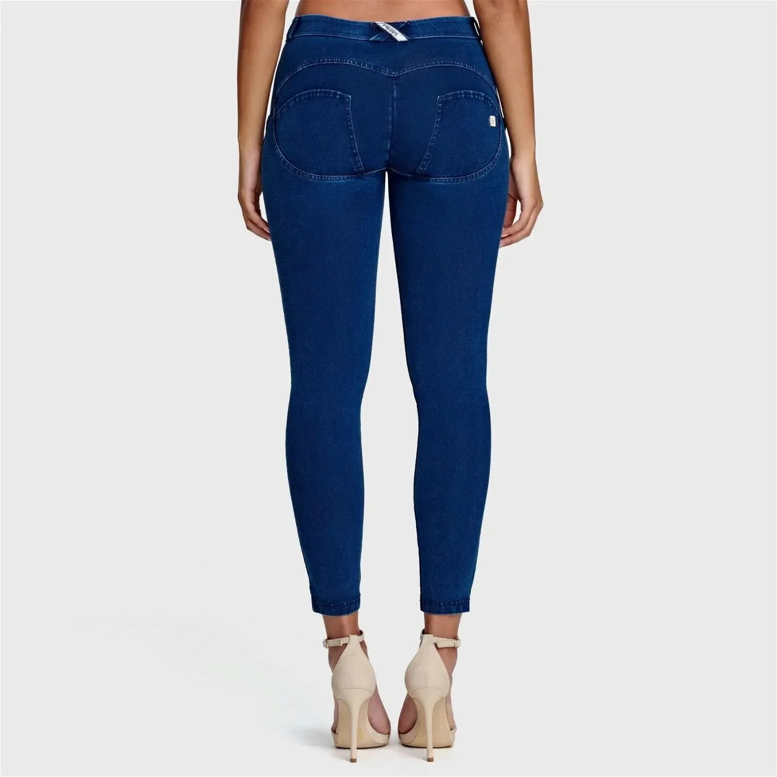 WRUP Denim - Mid Rise - Ankle Length - Dark Blue + Blue Stitching - Image 3