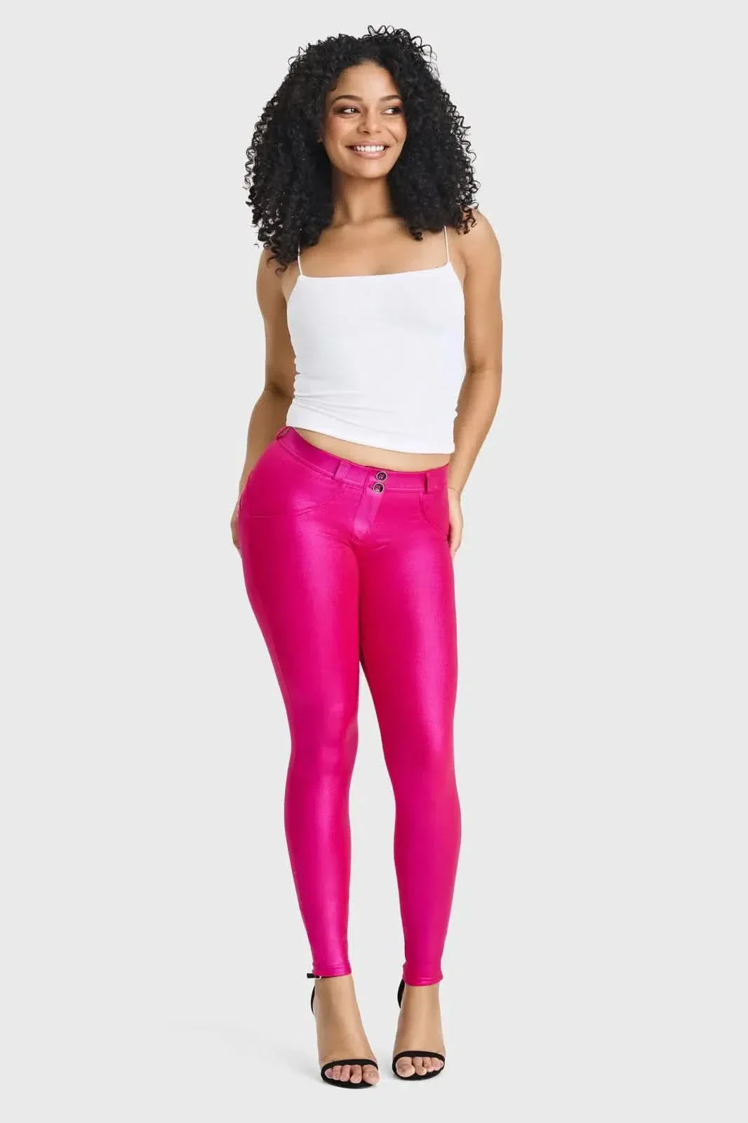 WRUP Luxe Shimmer - Mid Rise - Full Length - Hot Pink - Image 3