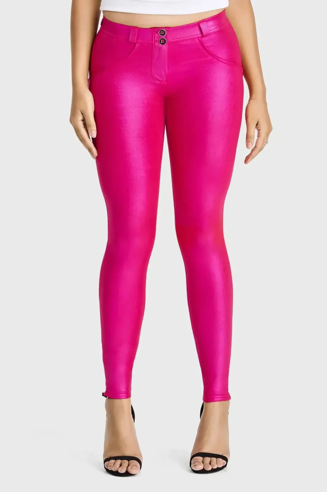 WRUP Luxe Shimmer - Mid Rise - Full Length - Hot Pink - Image 5