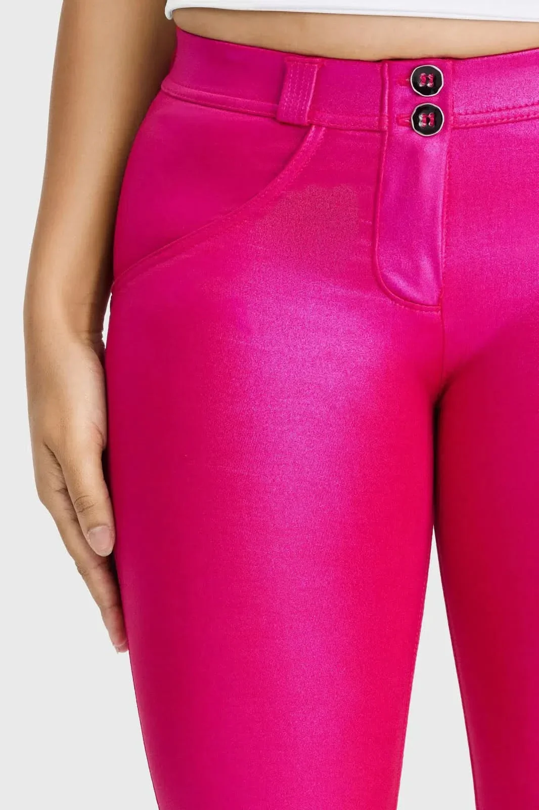 WRUP Luxe Shimmer - Mid Rise - Full Length - Hot Pink - Image 8
