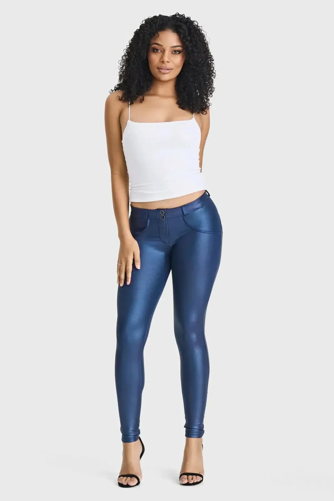 WRUP Luxe Shimmer - Mid Rise - Full Length - Navy Blue - Image 3