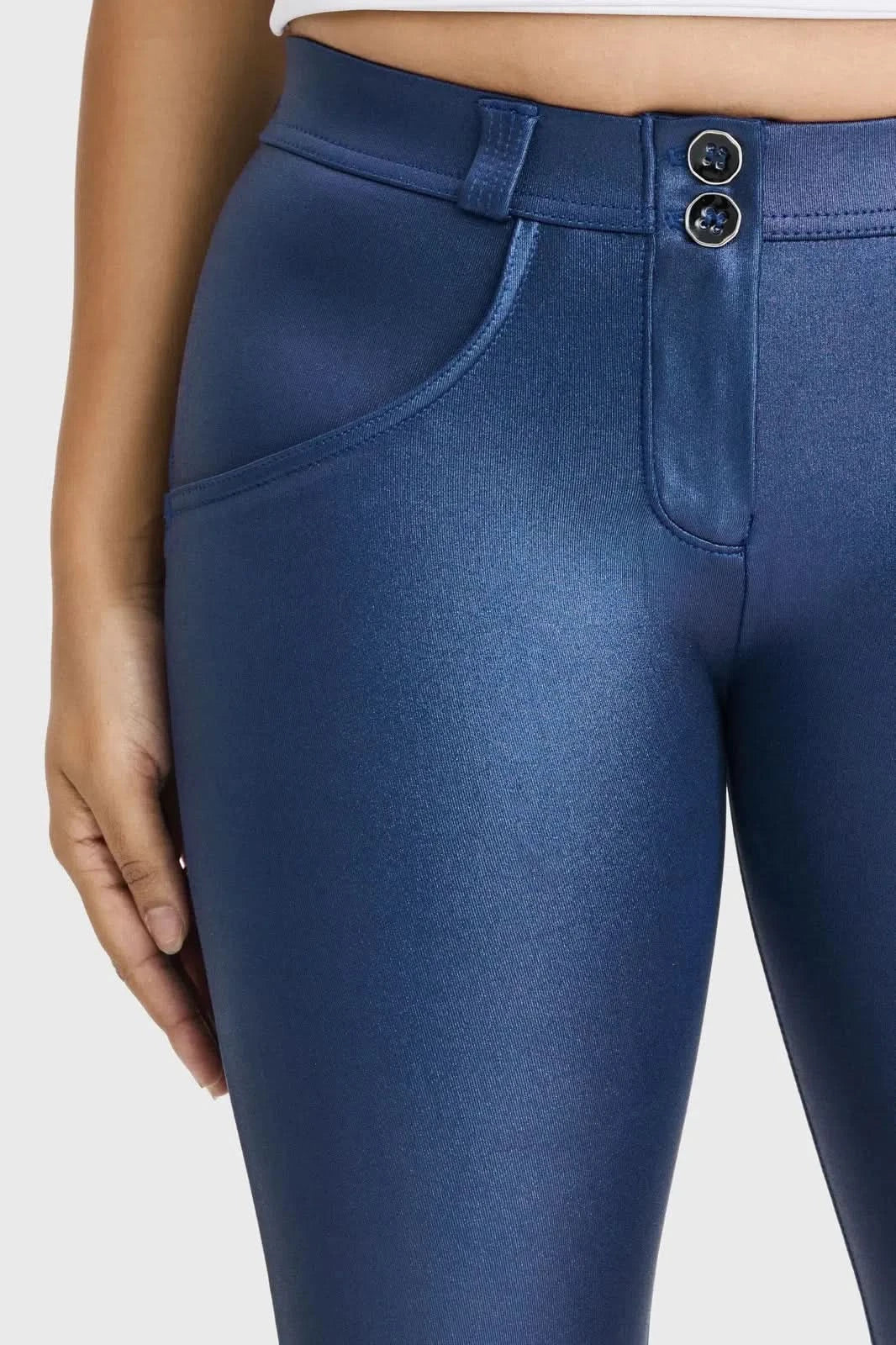 WRUP Luxe Shimmer - Mid Rise - Full Length - Navy Blue - Image 7