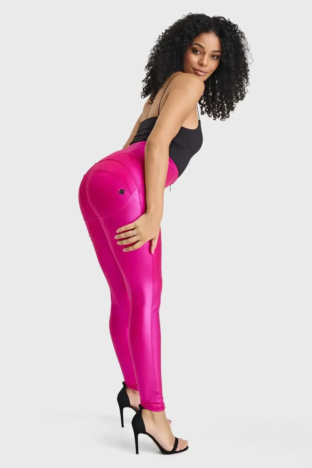 WRUP Luxe Shimmer - Super High Waisted - Full Length - Hot Pink - Image 3