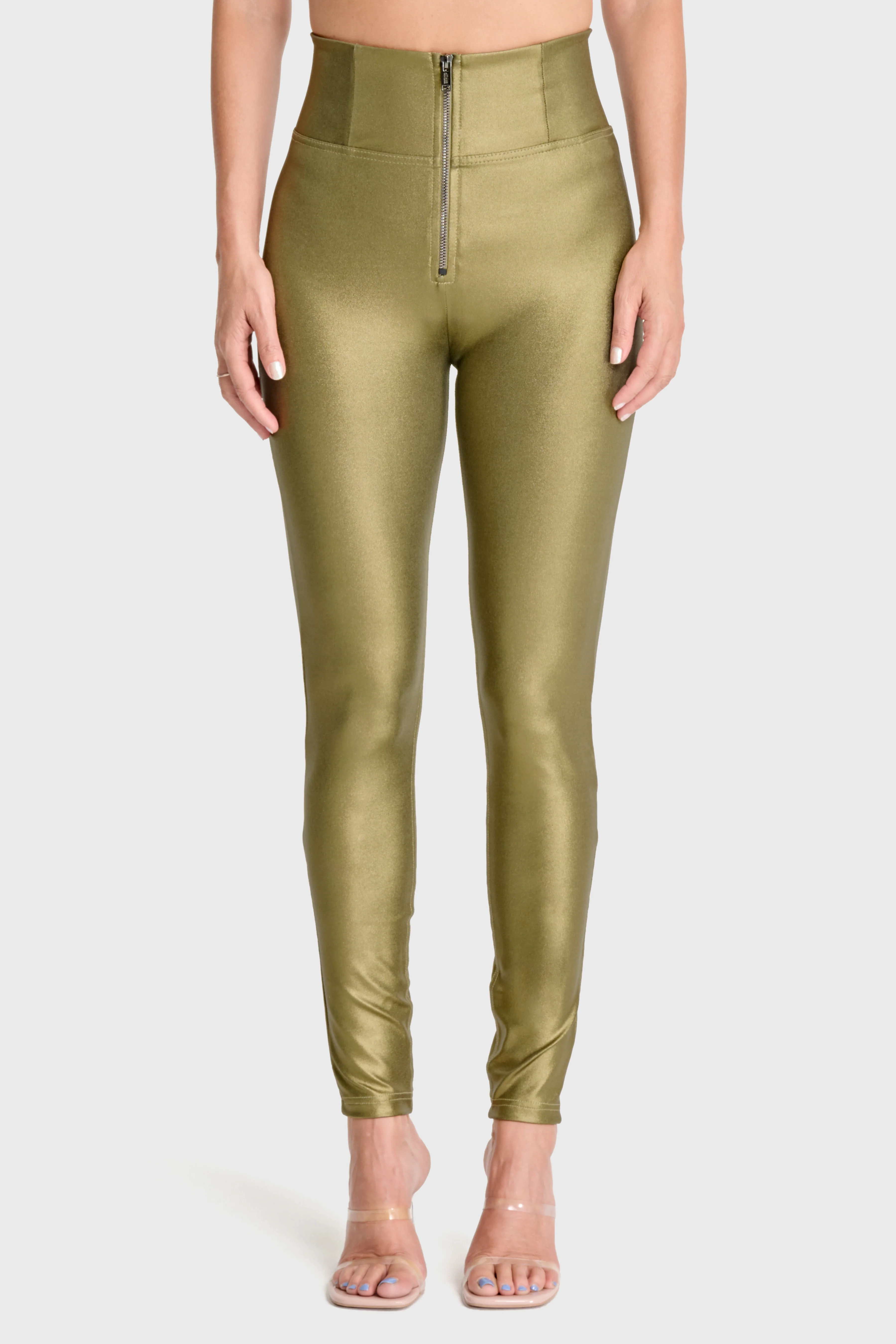 WRUP Luxe Shimmer - Super High Waisted - Full Length - Olive Green - Image 5