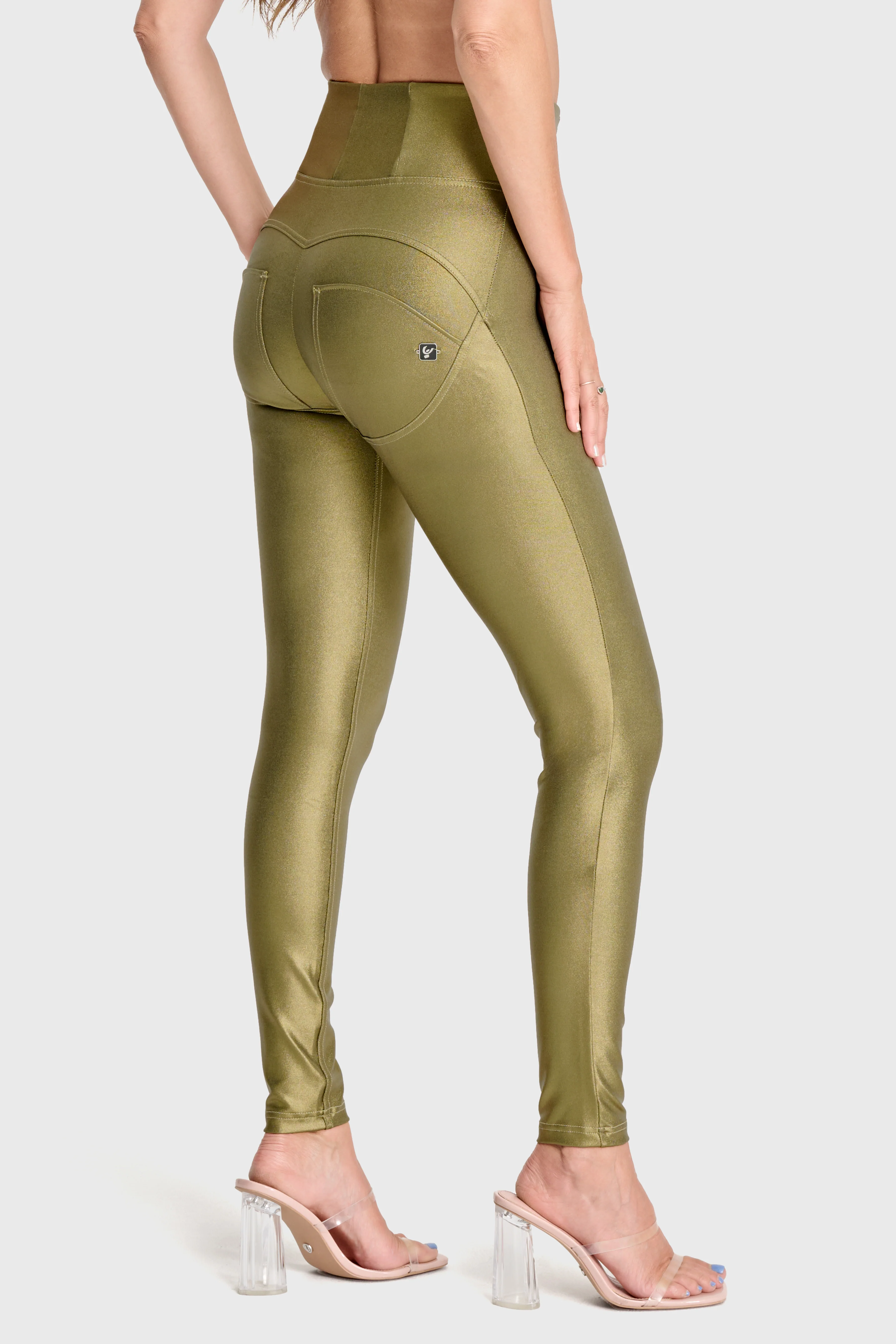 WRUP Luxe Shimmer - Super High Waisted - Full Length - Olive Green - Image 6