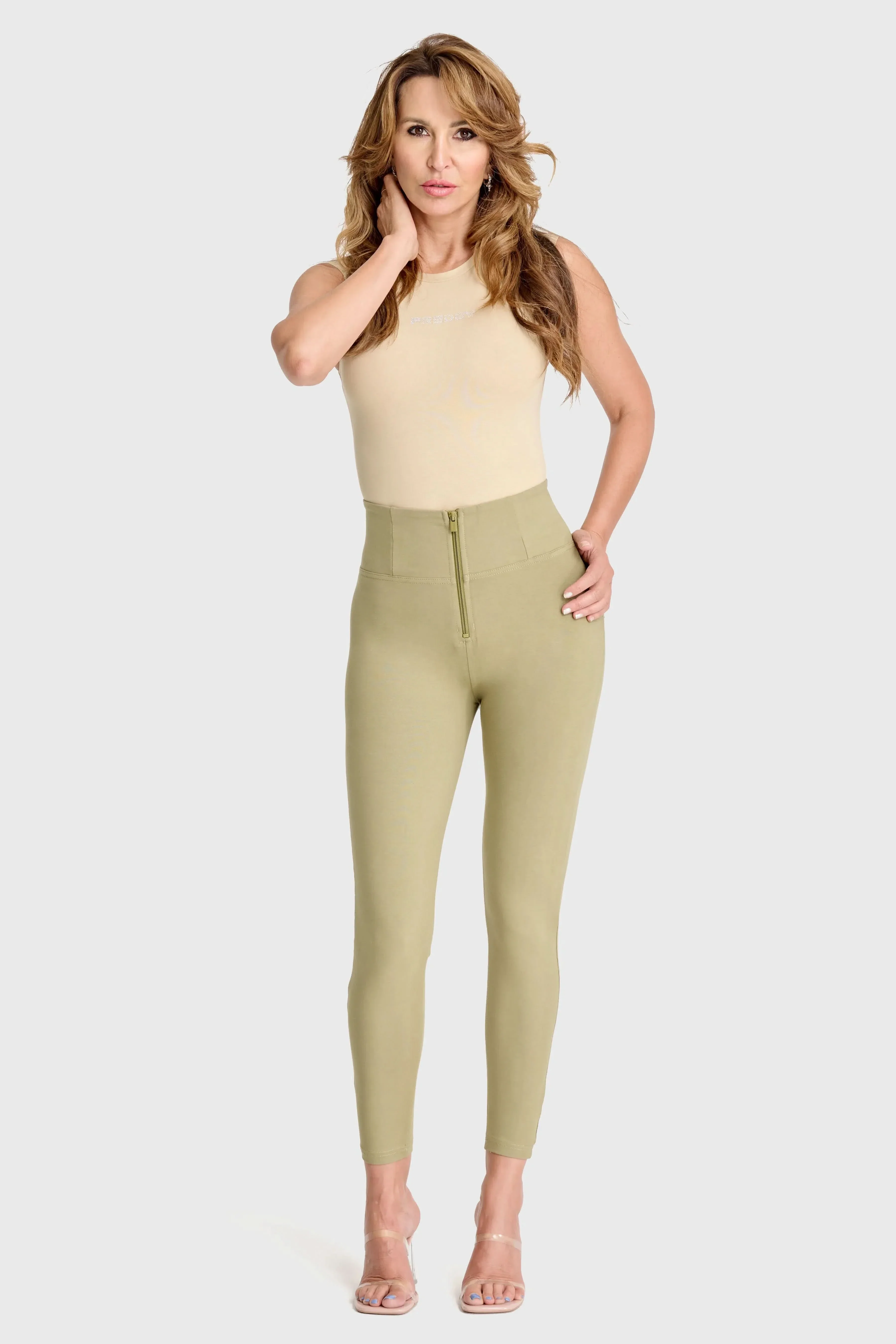 WRUP Fashion - High Waisted - Ankle Length - Sage Green - Image 2