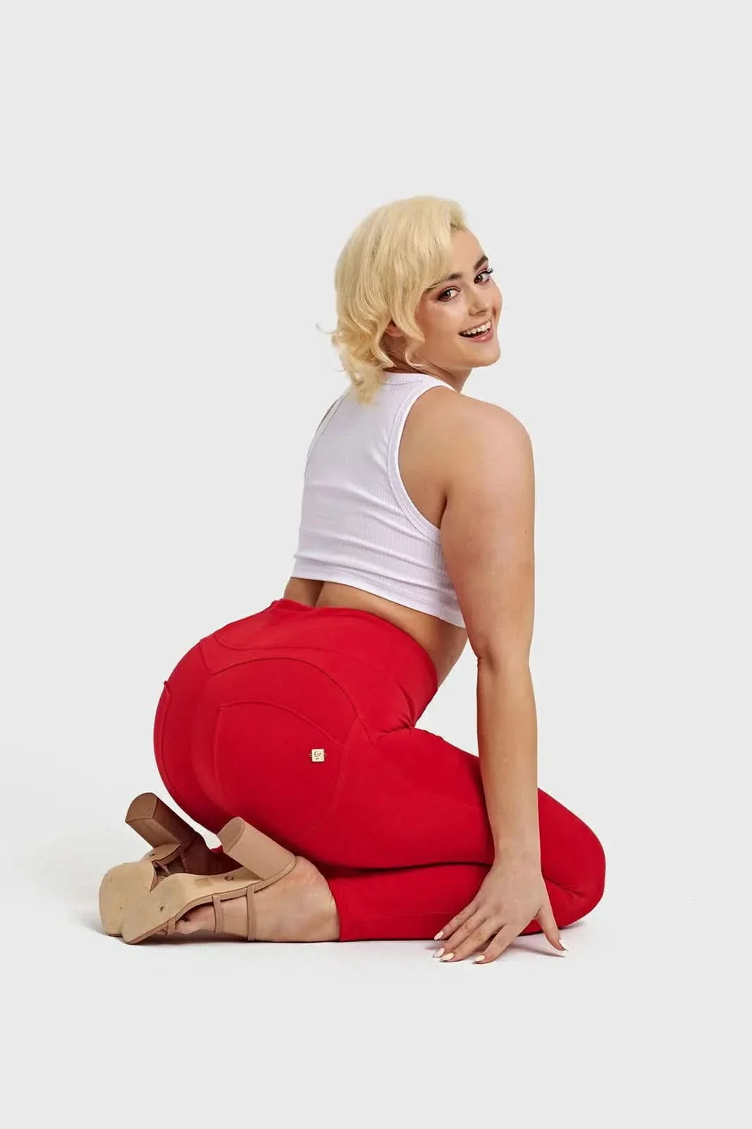 WRUP Fashion - High Waisted - Full Length - Red - Image 15