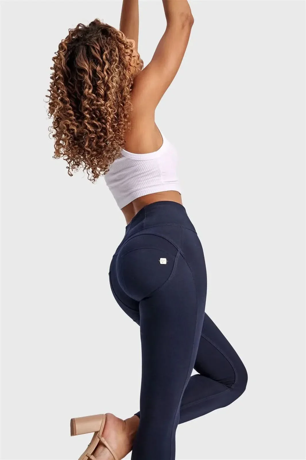 WRUP Fashion - High Waisted - Ankle Length - Navy Blue - Image 3