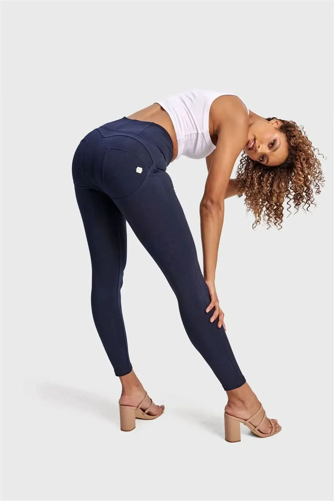 WRUP Fashion - High Waisted - Ankle Length - Navy Blue - Image 4