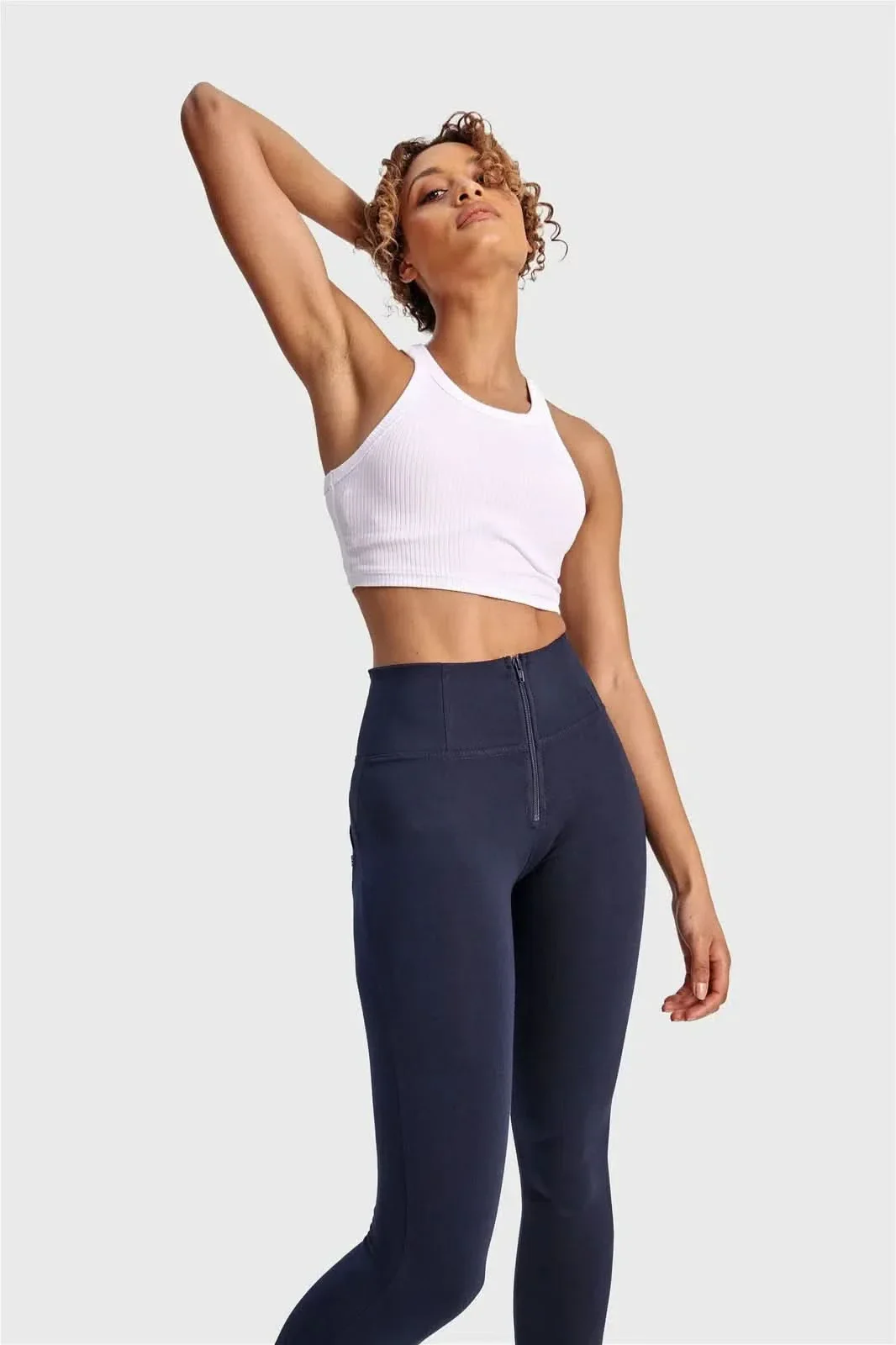 WRUP Fashion - High Waisted - Ankle Length - Navy Blue - Image 5