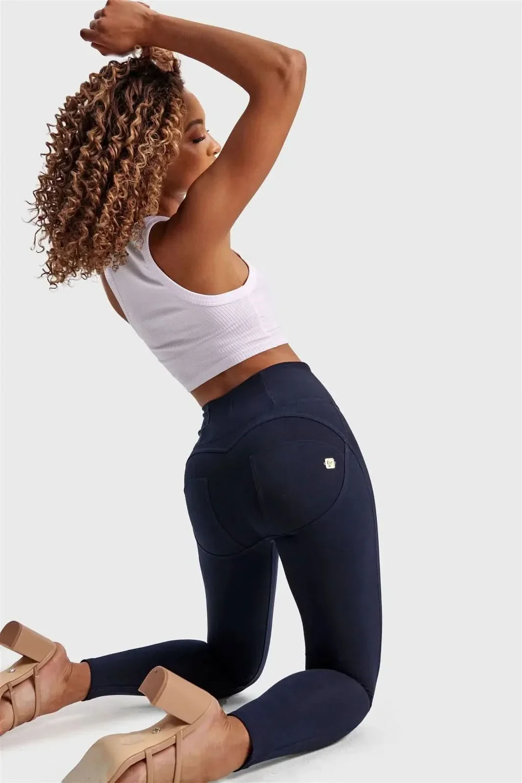 WRUP Fashion - High Waisted - Ankle Length - Navy Blue - Image 6