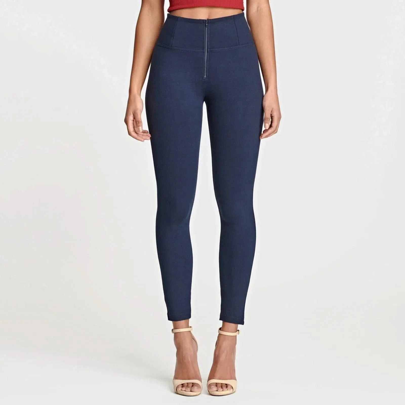WRUP Fashion - High Waisted - Ankle Length - Navy Blue - Image 7
