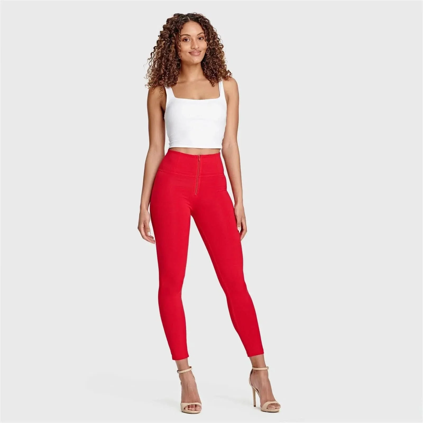 WRUP Fashion - High Waisted - Ankle Length - Red - Image 3