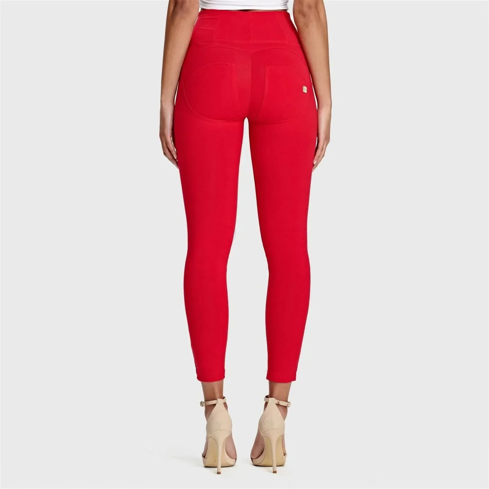 WRUP Fashion - High Waisted - Ankle Length - Red - Image 5