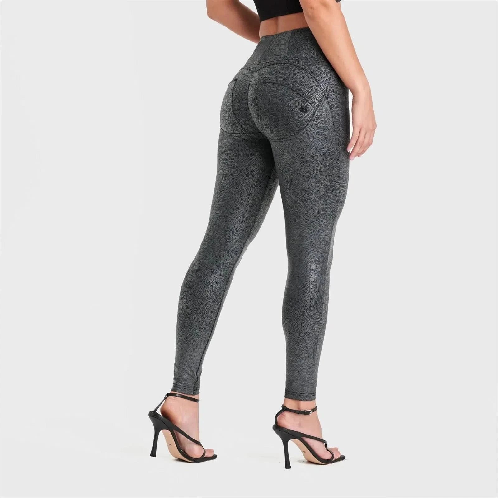 WRUP Snake Skin - High Waisted - Full Length - Black - Image 9