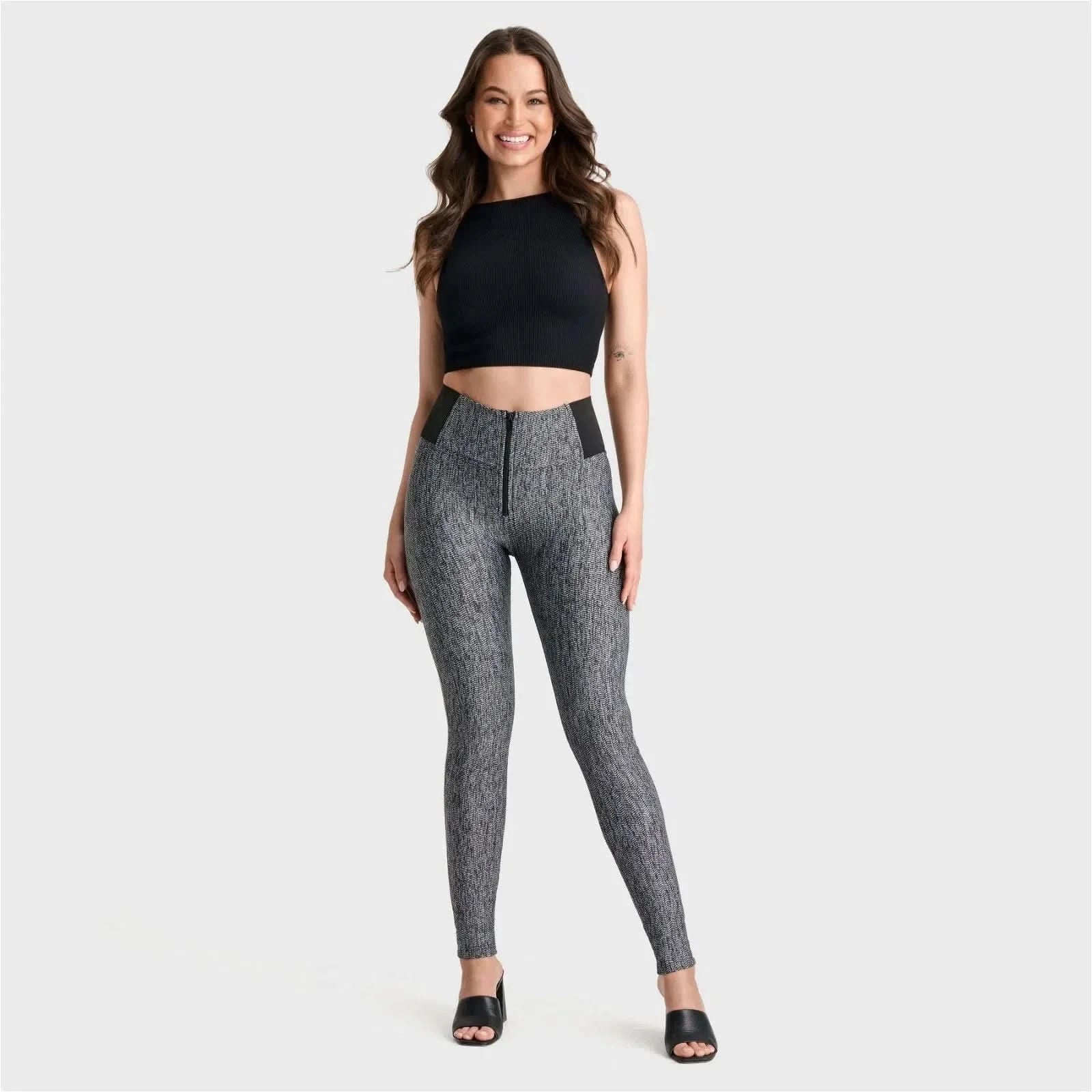 WRUP Jacquard - High Waisted - Full Length - Grey - Image 3