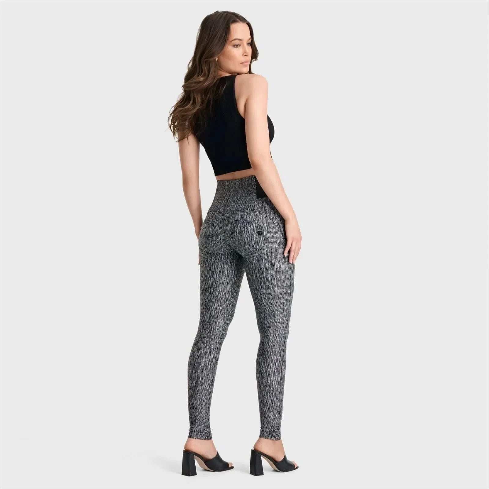 WRUP Jacquard - High Waisted - Full Length - Grey - Image 4