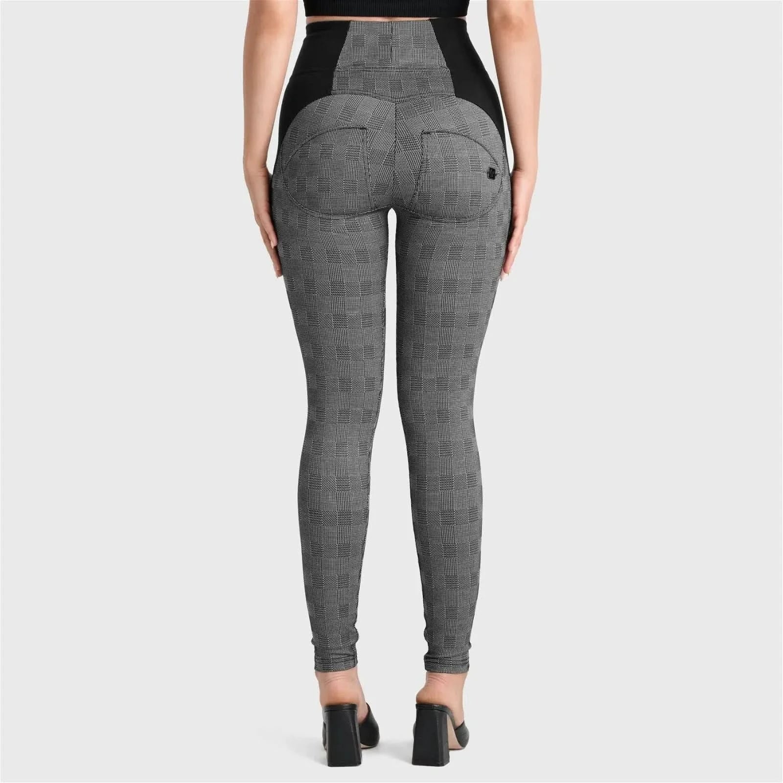 WRUP Mosaic Weave Fashion - Super High Waisted - Full Length - Grey - Image 4