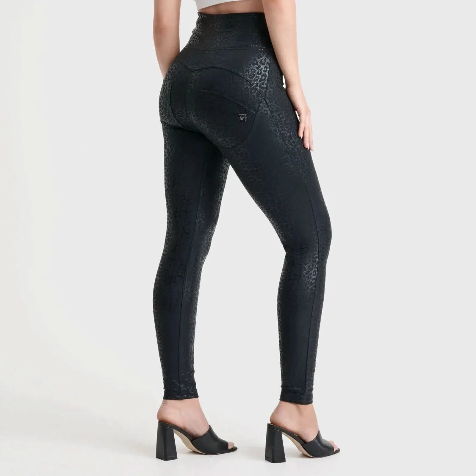 WRUP Panther Print - Super High Waisted - Full Length - Black - Image 3