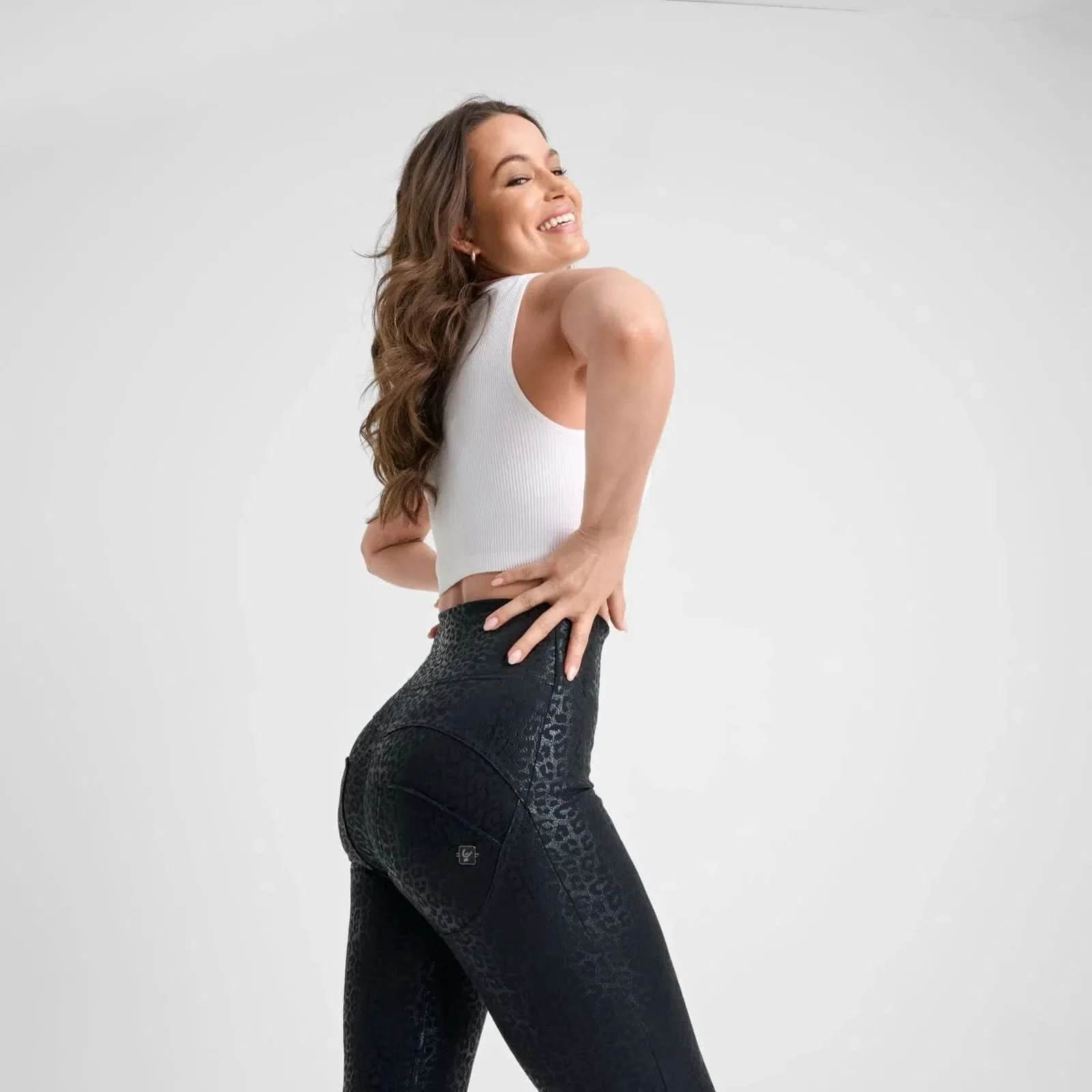 WRUP Panther Print - Super High Waisted - Full Length - Black - Image 4