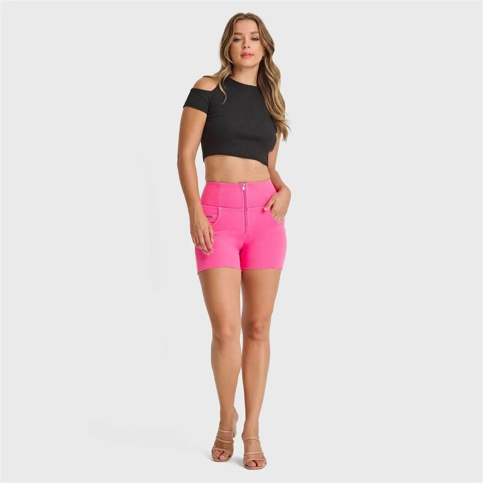 WRUP SNUG Jeans - High Waisted - Shorts - Candy Pink - Image 4