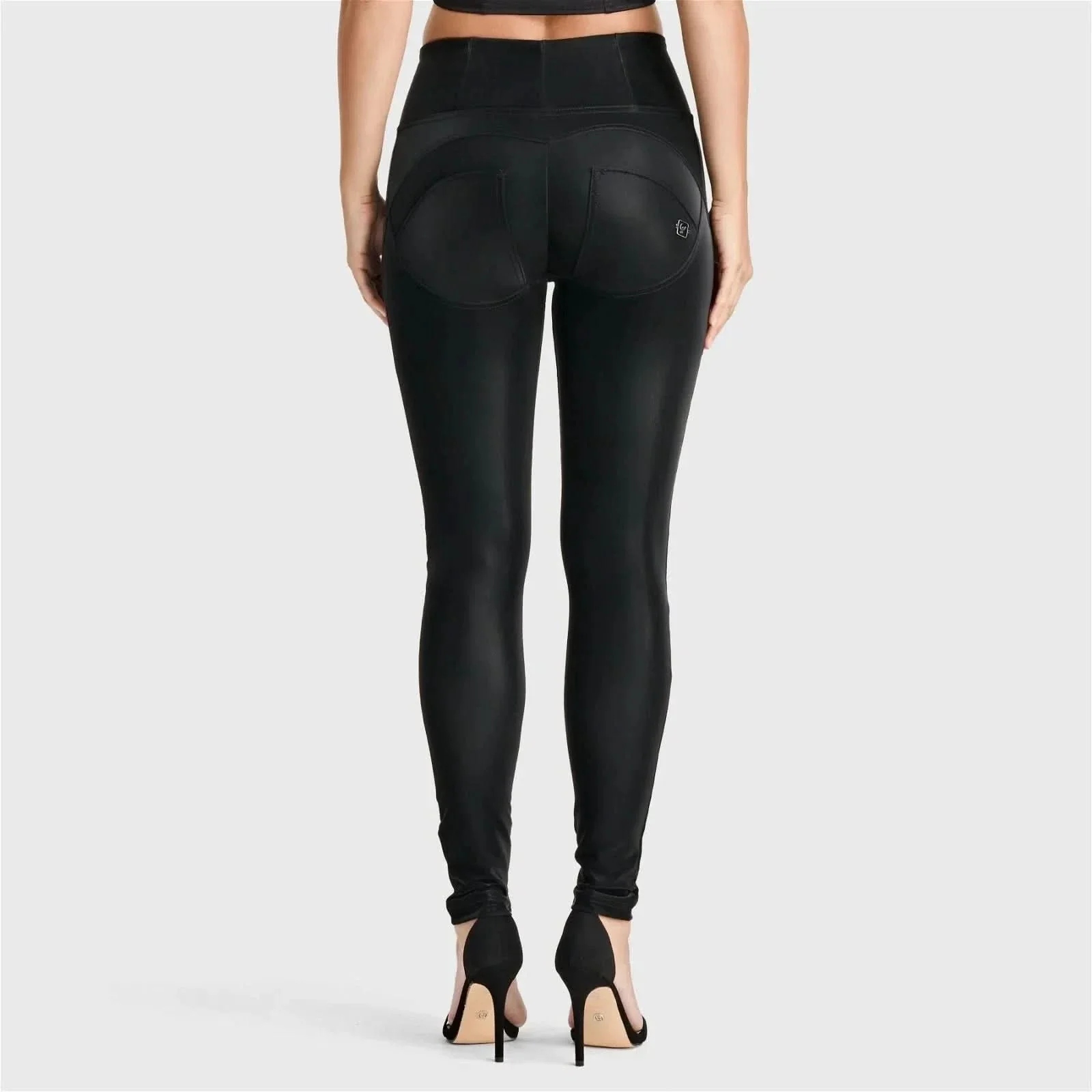 WRUP Velvet Leather - High Waisted - Full Length - Black - Image 3