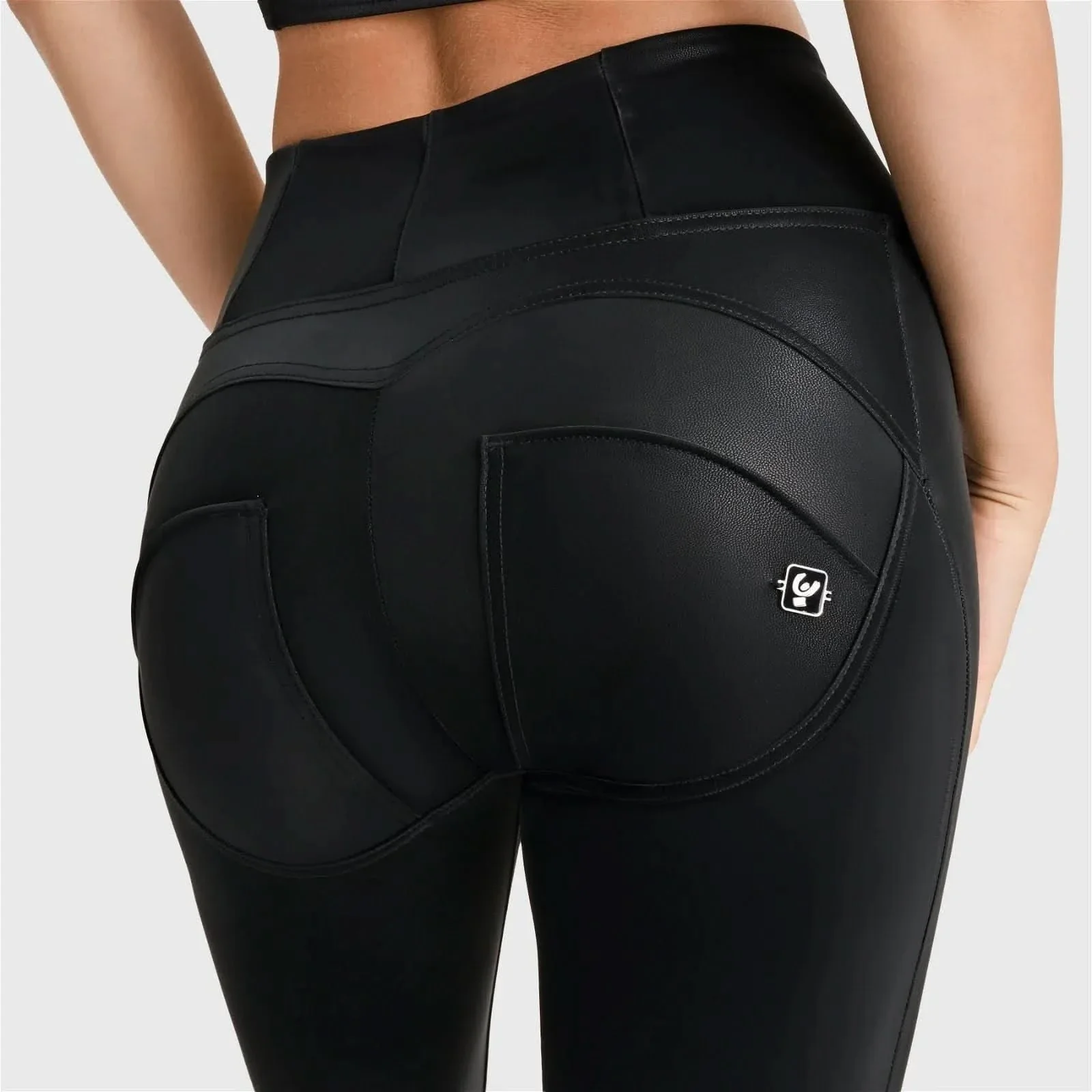 WRUP Velvet Leather - High Waisted - Full Length - Black - Image 6