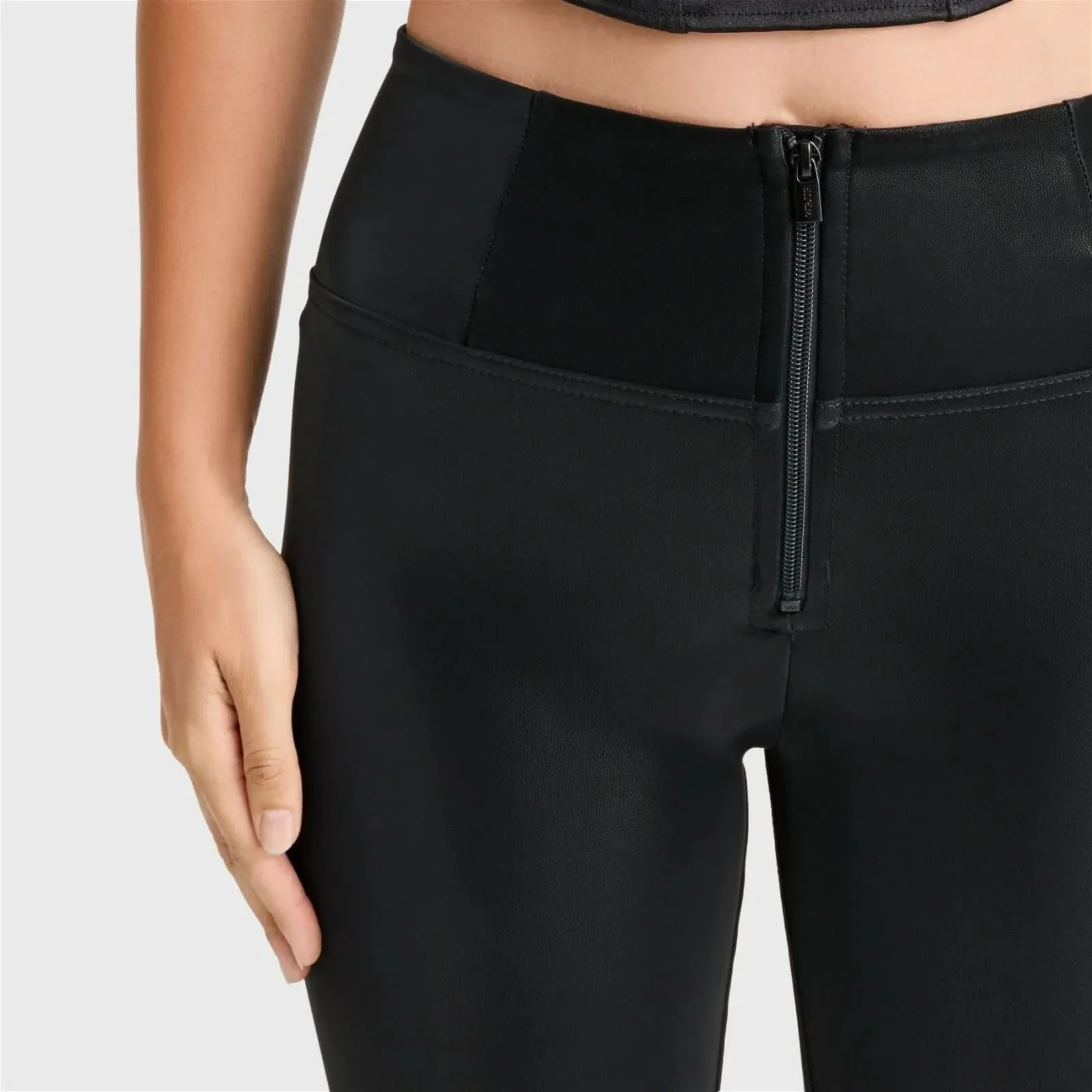 WRUP Velvet Leather - High Waisted - Full Length - Black - Image 7