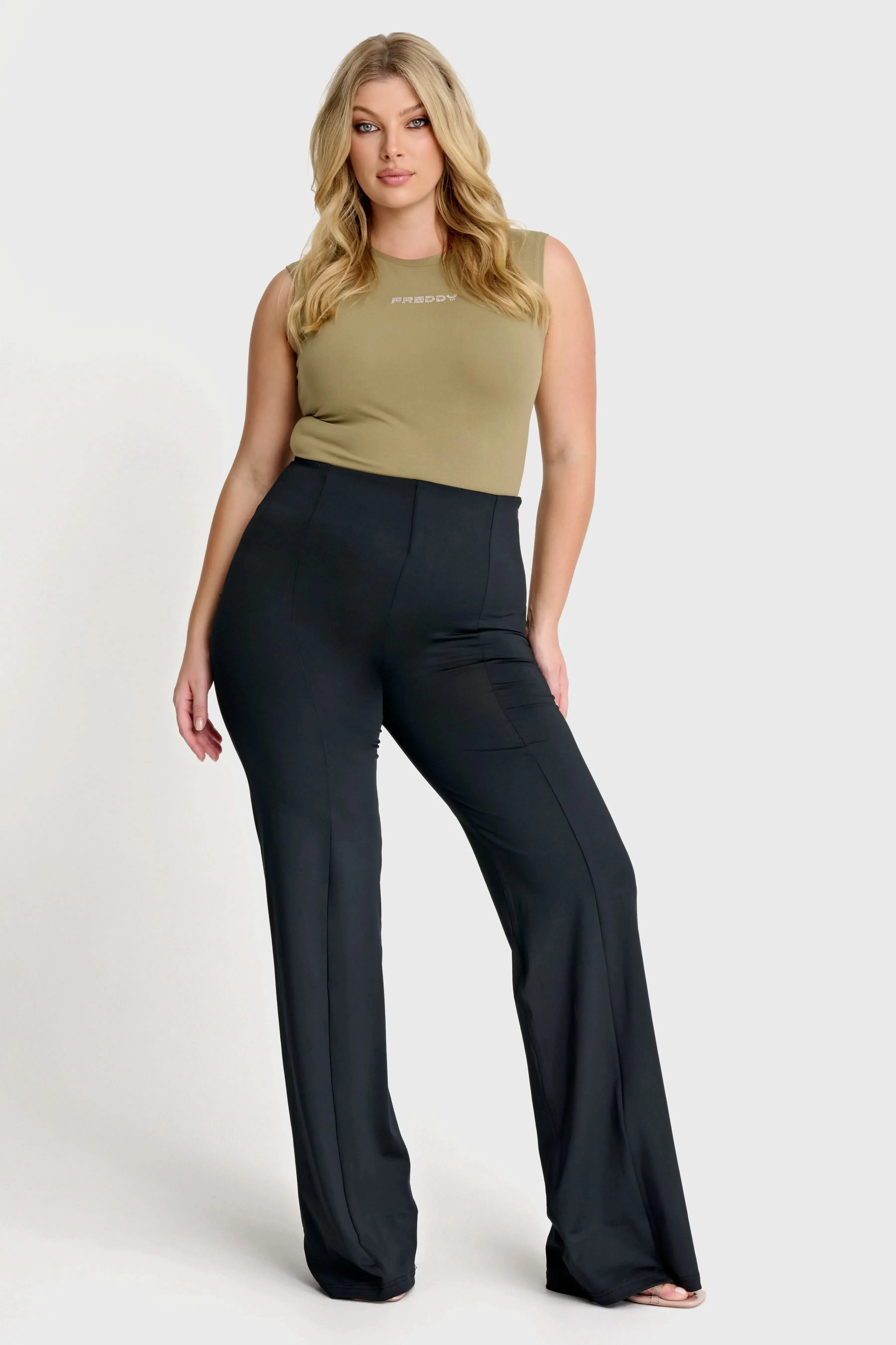 WRUP DIWO Boss Wear - High Waisted - Wide Leg - Black - Image 2