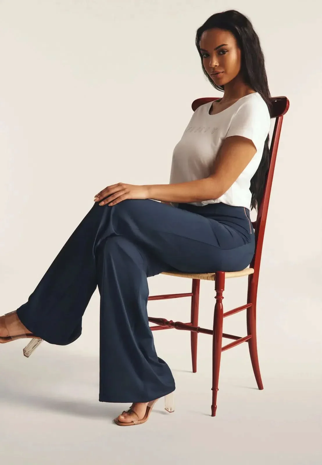 WRUP DIWO Boss Wear - High Waisted - Wide Leg - Deep Blue - Image 9