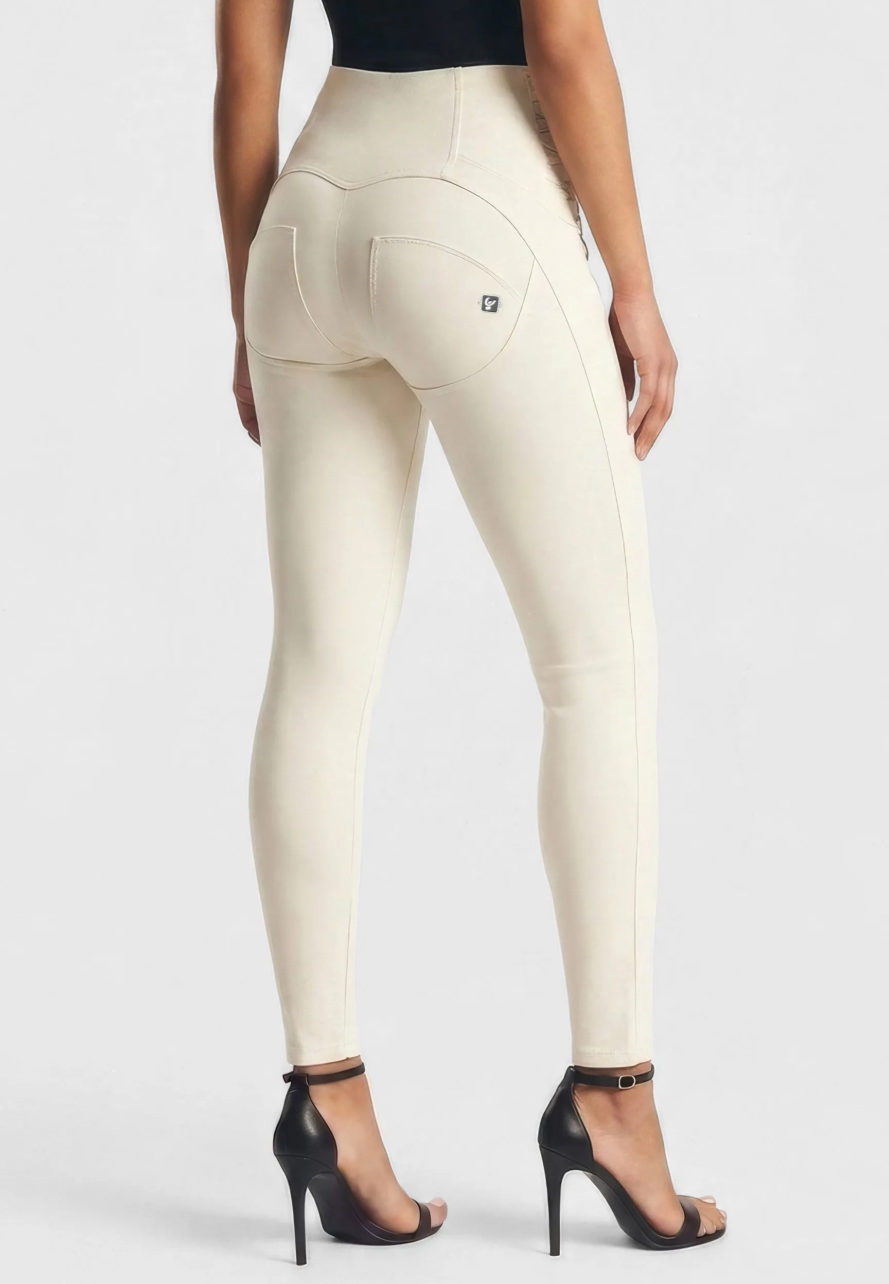 WRUP Fashion Criss Cross Detail - High Waisted - Full Length - Milk White - Image 4
