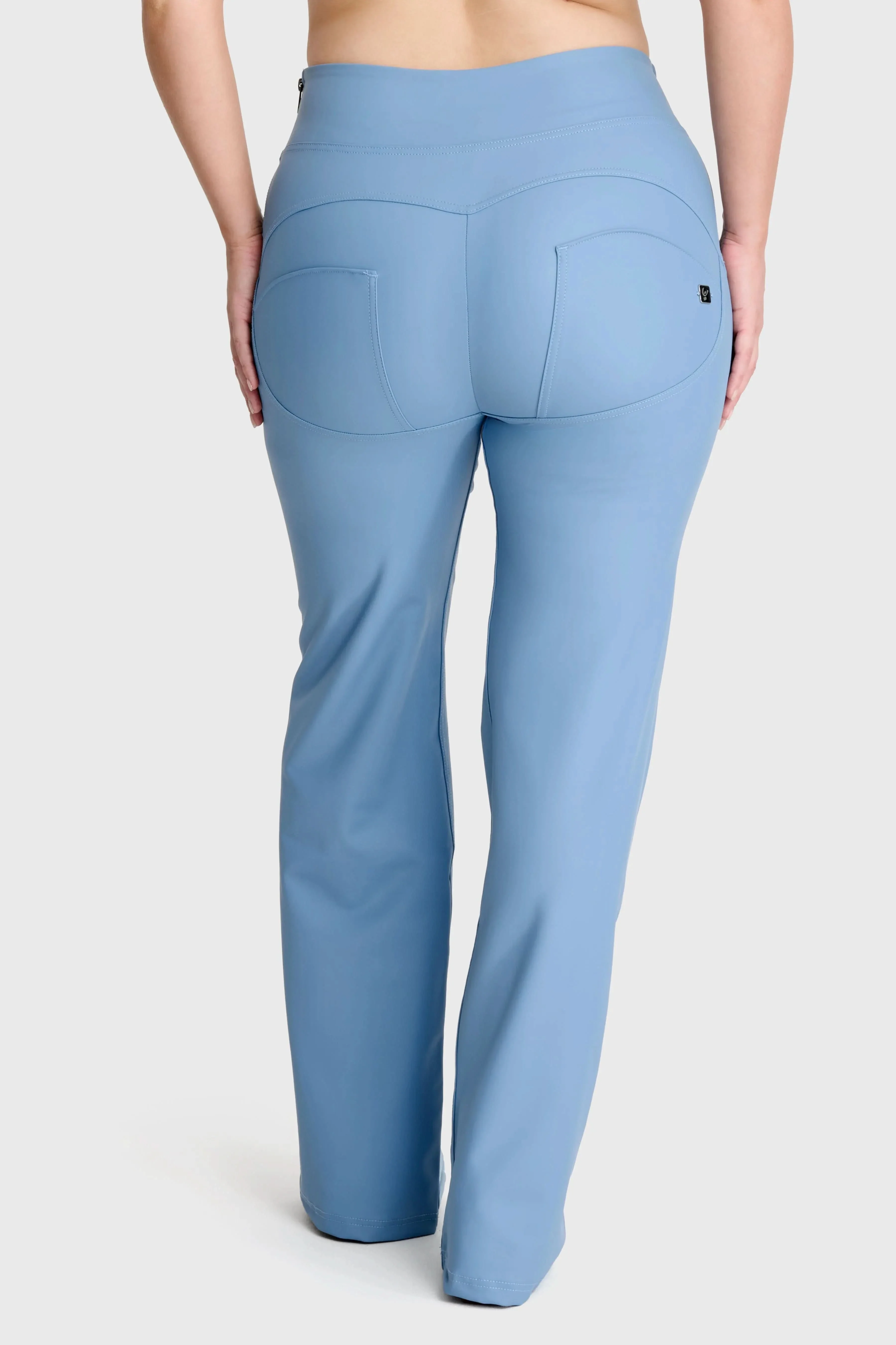 WRUP Faux Leather - Super High Waisted - Super Flare - Baby Blue - Image 6