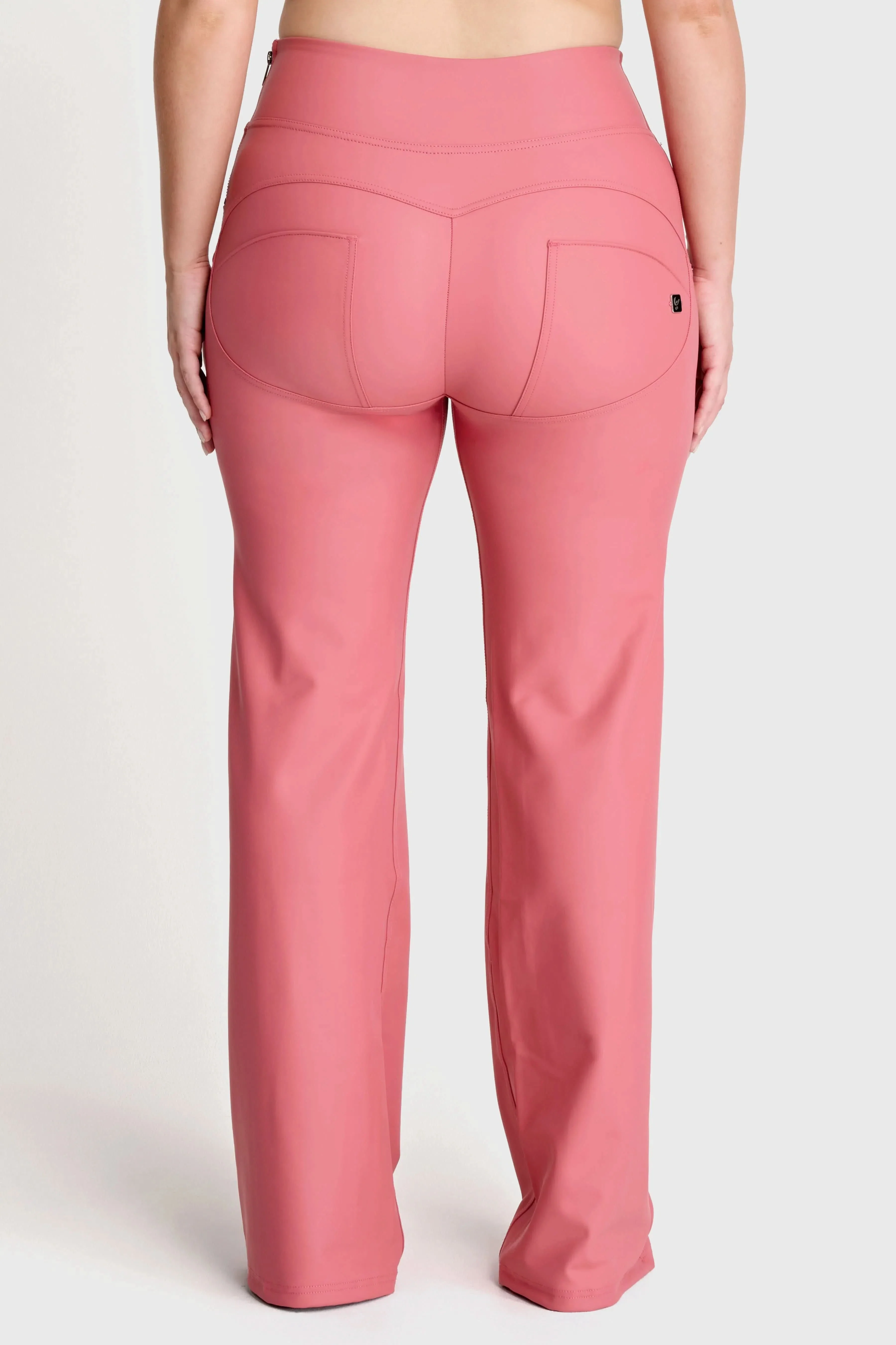 WRUP Faux Leather - Super High Waisted - Super Flare - Rosey Pink - Image 5