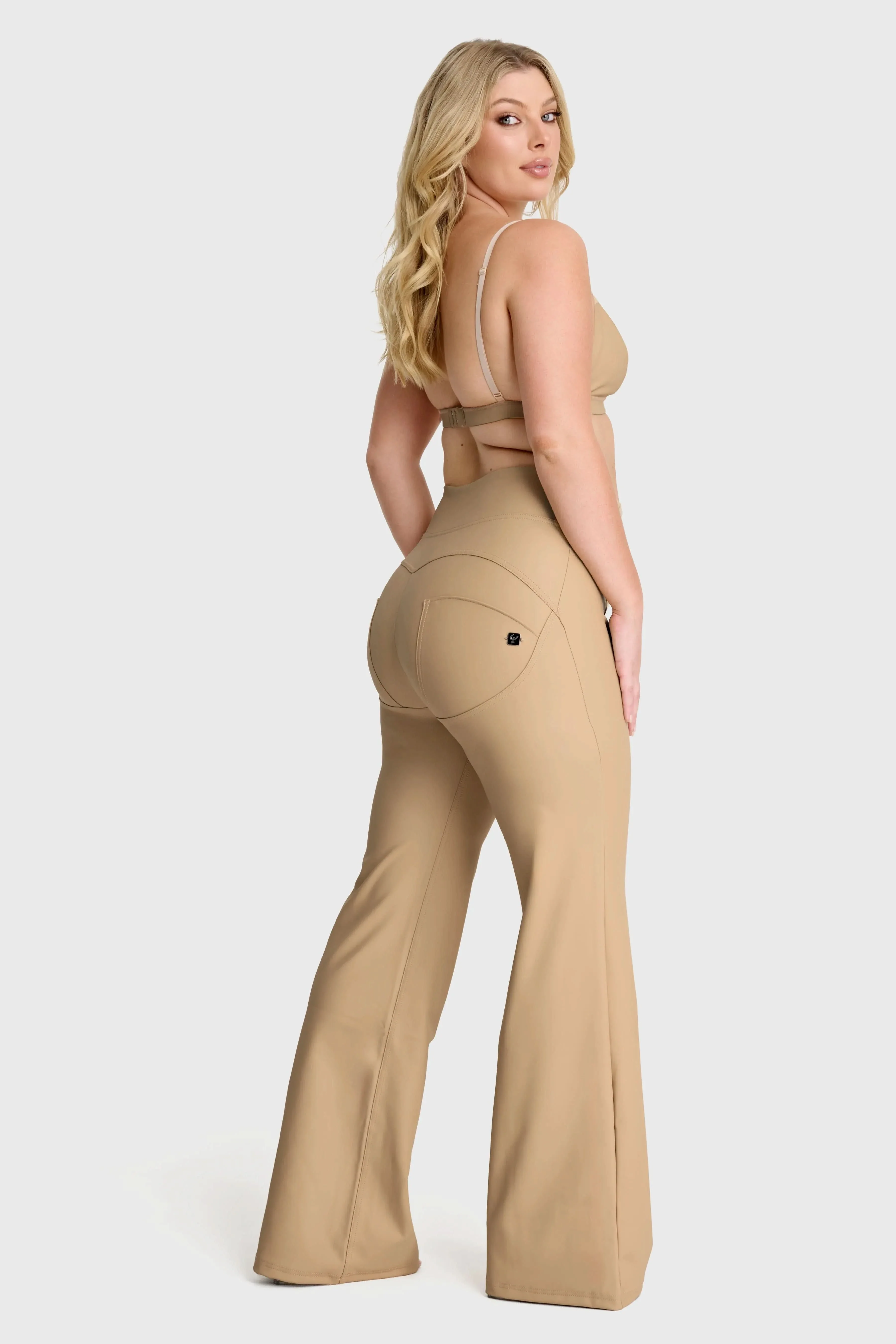 WRUP Faux Leather - Super High Waisted - Super Flare - Sand - Image 2