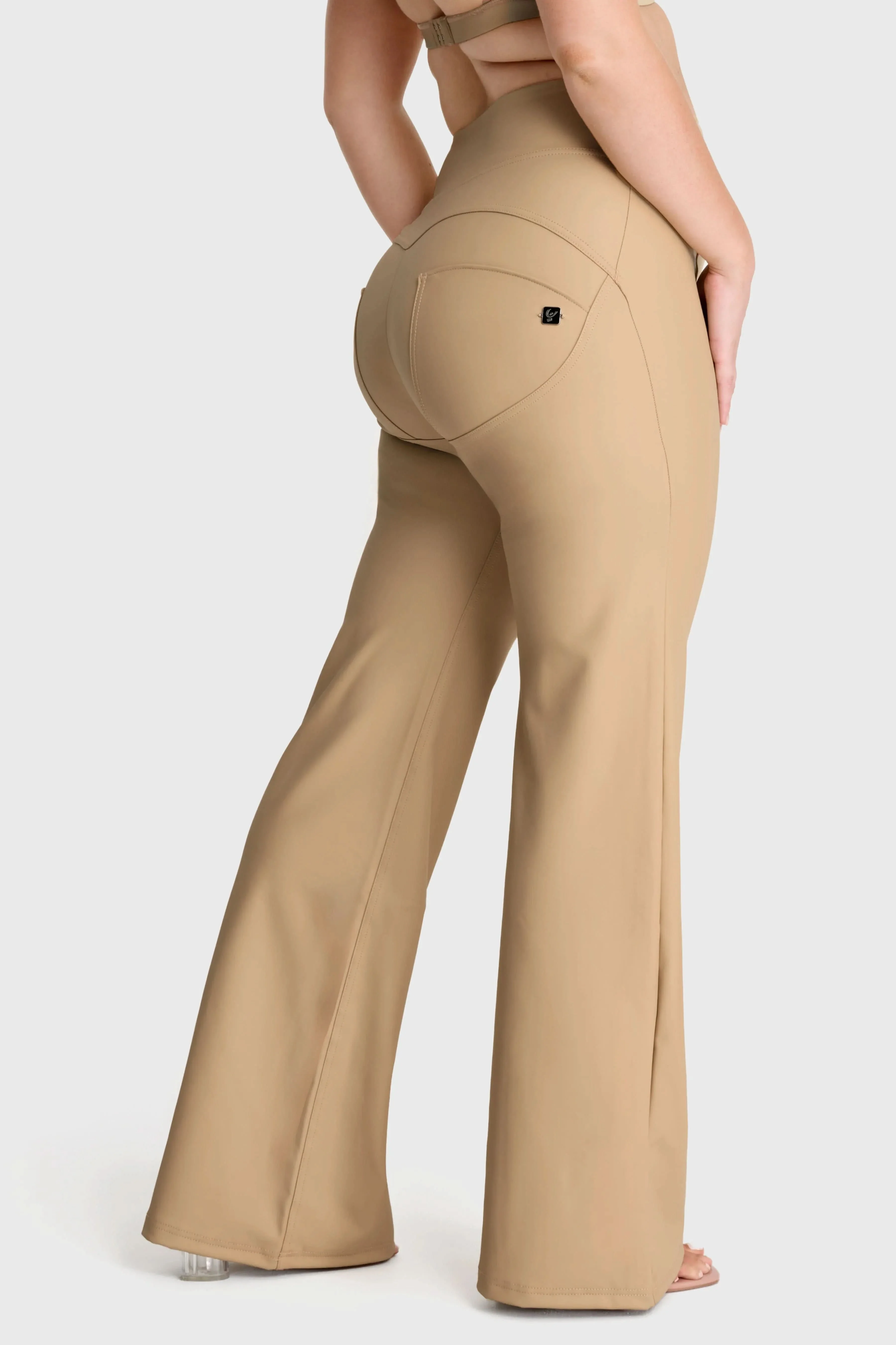 WRUP Faux Leather - Super High Waisted - Super Flare - Sand - Image 6