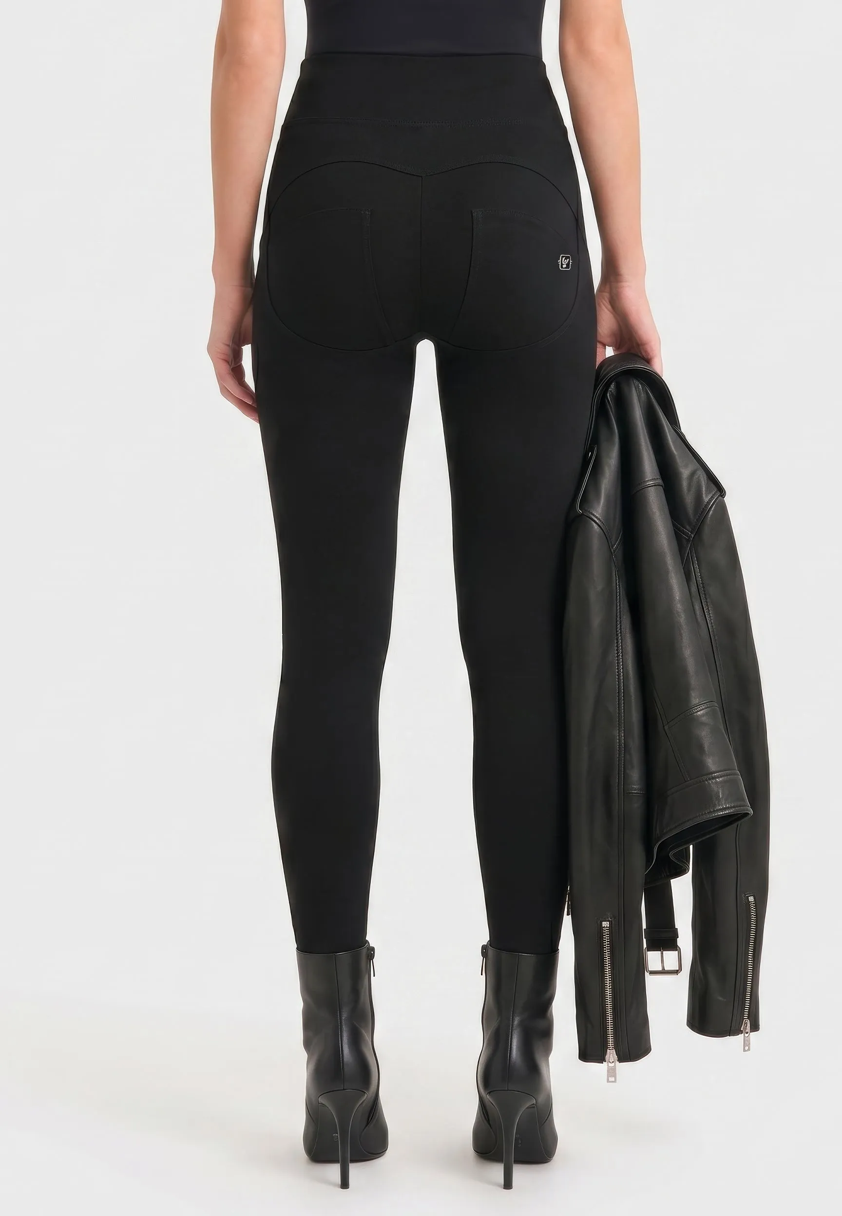 WRUP Military Button Detail Fashion - High Waisted - Ankle Length - Black - Image 4