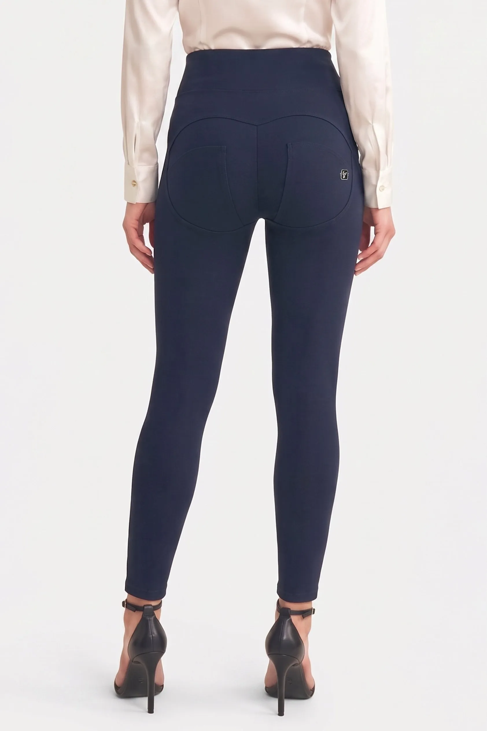 WRUP Military Button Detail Fashion - High Waisted - Ankle Length - Deep Blue - Image 4